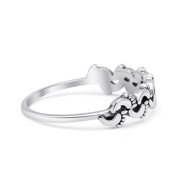 Vintage Baby Feet Foot Footprint Oxidized Trendy Band Thumb Ring